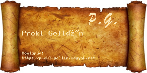 Prokl Gellén névjegykártya